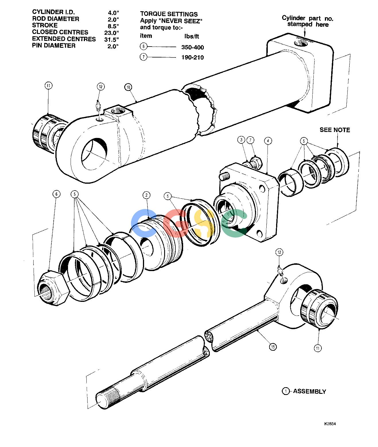 约翰迪尔零件查询TJ608 - ATTACHMENTS CYLINDER WRIST 18`` HEAD ( 601001 - ) 2876-023/10 [2876-023/10]EPC John Deere online