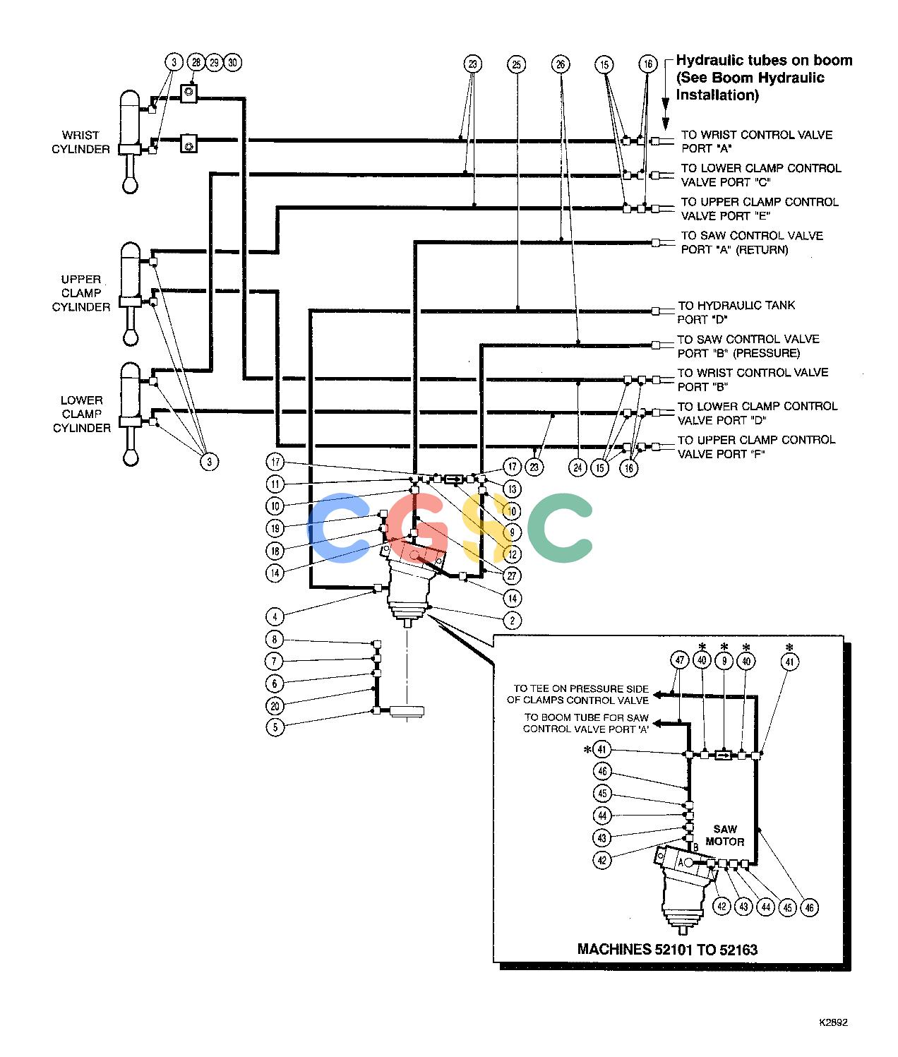 约翰迪尔零件查询TJ628 - ATTACHMENTS HYDRAULIC SYSTEM FELLING HEAD 20`` ( 12342 - ) 2000-355/10 [2000-355/10]EPC John Deere online