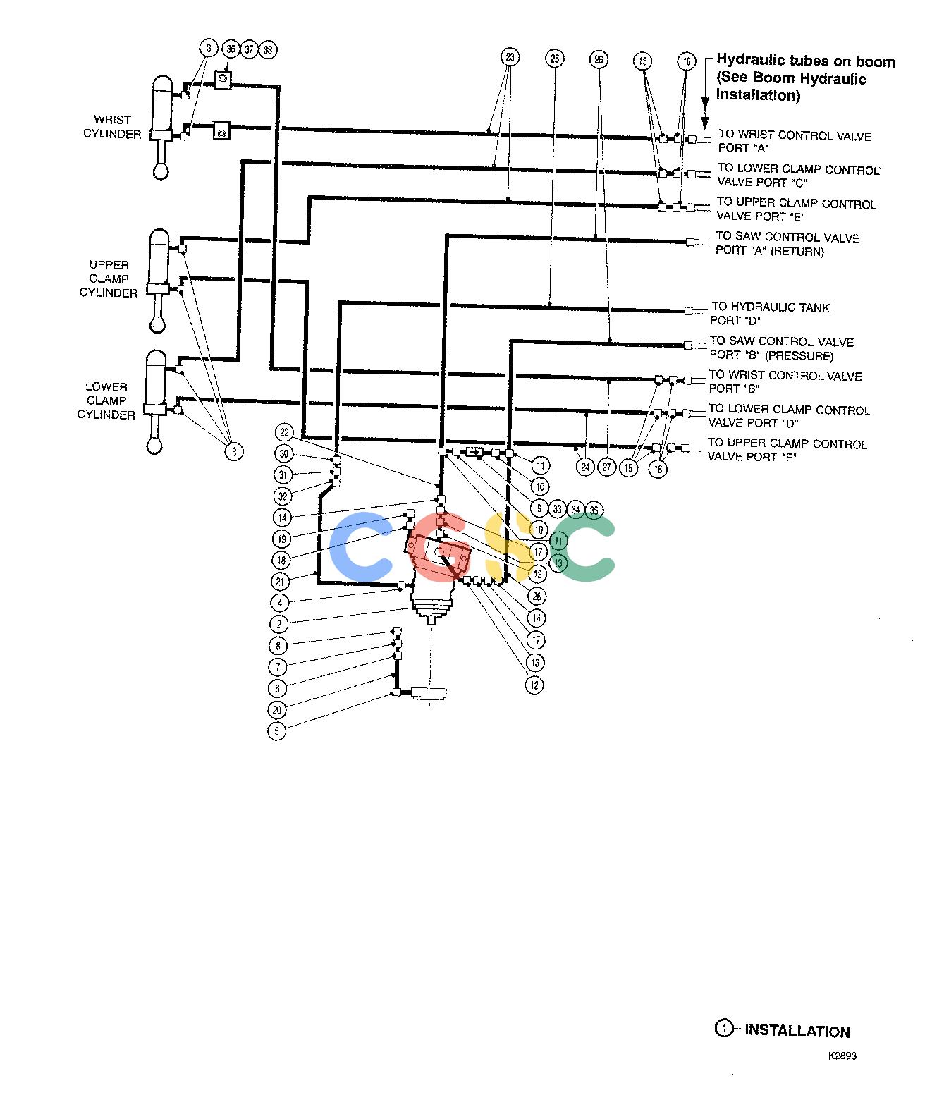 约翰迪尔零件查询TJ628 - ATTACHMENTS HYDRAULIC SYSTEM FELLING HEAD 20`` ( 12637 - ) 2000-356/10 [2000-356/10]EPC John Deere online