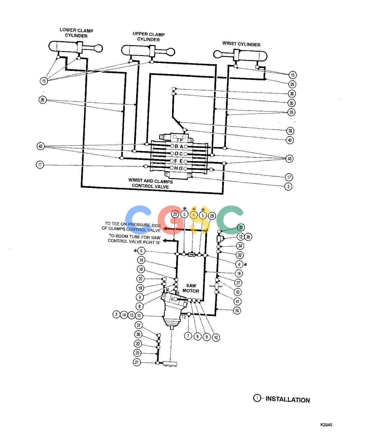 约翰迪尔零件查询TJ618 - ATTACHMENTS HYDRAULIC SYSTEM FELLING HEAD 20`` ( 12162 - ) 2000-336/10 [2000-336/10]EPC John Deere online