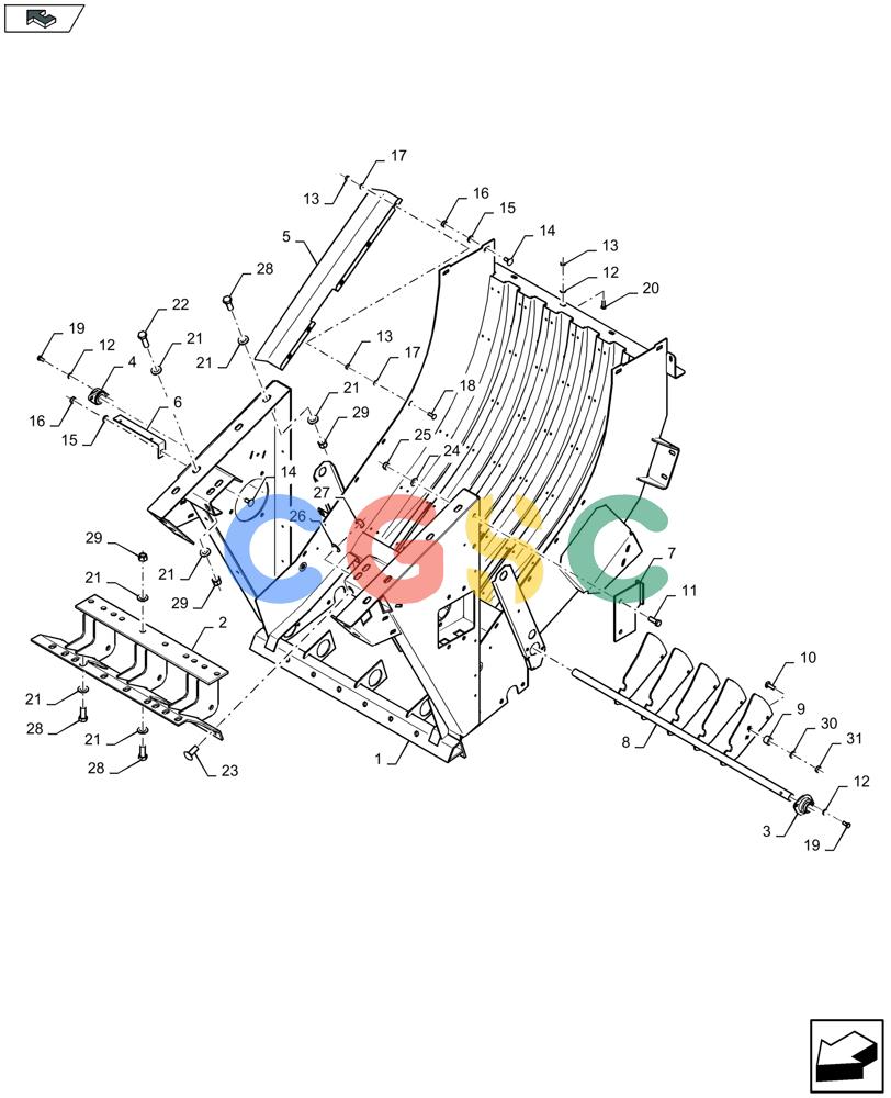 凯斯零件查询(LB334P) - BALER (9/12-) (60.280.120) - FEED CHAMBER, FRAME - C150 Case Agriculture