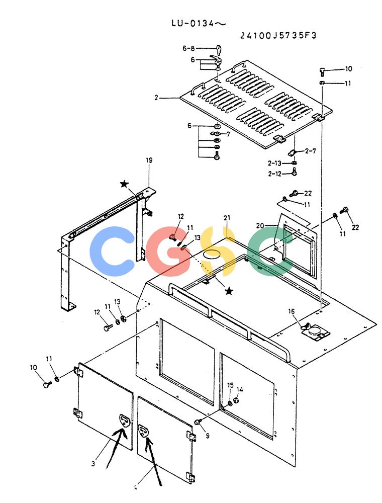 神钢零件查询(K935) - EXCAVATOR SUPPLEMENT ASN LU00154 (1/76-12/03) (02-035) - GUARD ASSY (FOR NORTH AMERICA, ALASKA) Kobelco