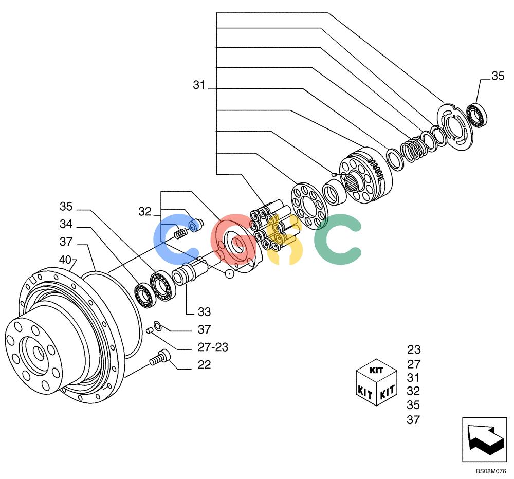 神钢零件查询(SK170-8) - ACERA MARK III EXCAVATOR - TIER 3 (NA) ASN YM04-U1601 - (5/07-12/12) (08-11[02]) - MOTOR ASSEMBLY (PROPEL) (YM15V00007F1), PAGE 2 OF 3 Kobelco