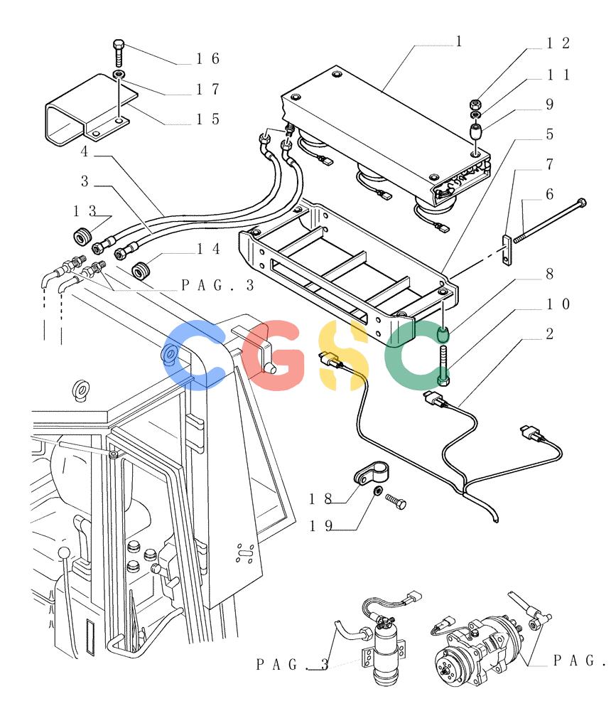 纽荷兰零件查询(DC180PS) - CRAWLER DOZER (11/00-) (9.665[02]) - AIR CONDITIONING - CONDENSER - OPTIONAL CODE 76066319 New Holland Constructuion