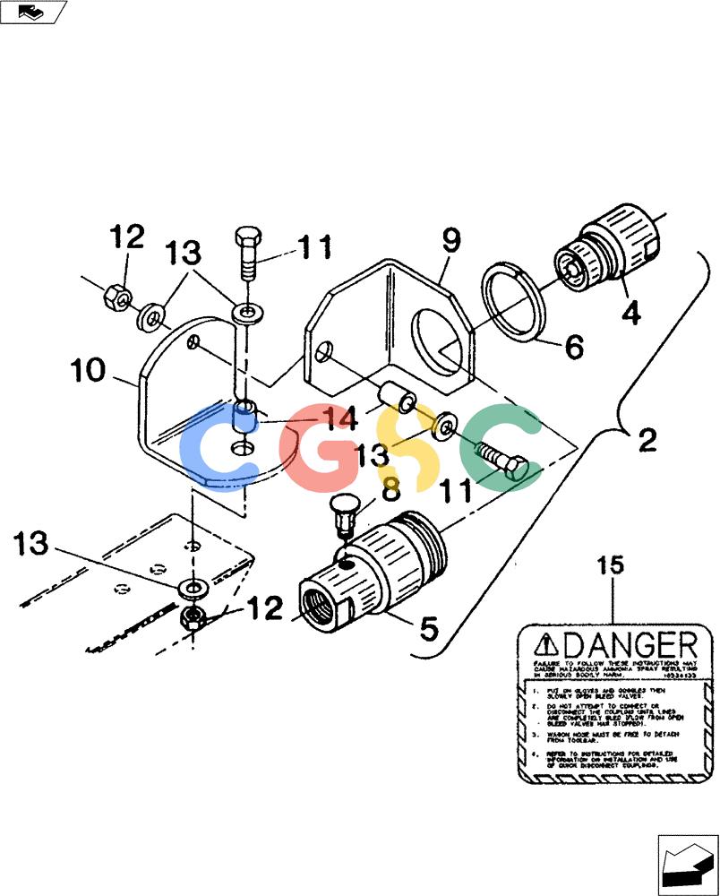 凯斯零件查询(4100 II) - DMI APPLICATOR - 1990 (1/90-12/95) (35.850.01) - 1/4" QUICK COUPLER ASSEMBLY Case Agriculture
