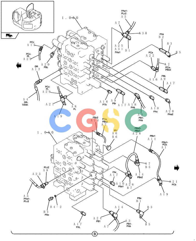 纽荷兰零件查询(E235BSR) - CRAWLER EXCAVATOR (5/07-) (1.080[07]) - PILOT PIPING New Holland Constructuion
