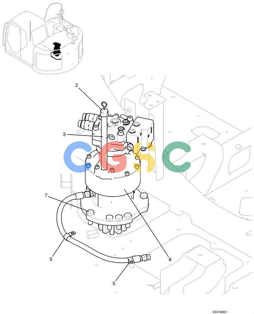 纽荷兰零件查询(E135B) - CRAWLER EXCAVATOR TIER 3 - ASN YH05-07001 (N8TA13006) (1/08-) (02-15[00]) - SWING MOTOR INSTALLATION (YY32W00003F2) New Holland Constructuion