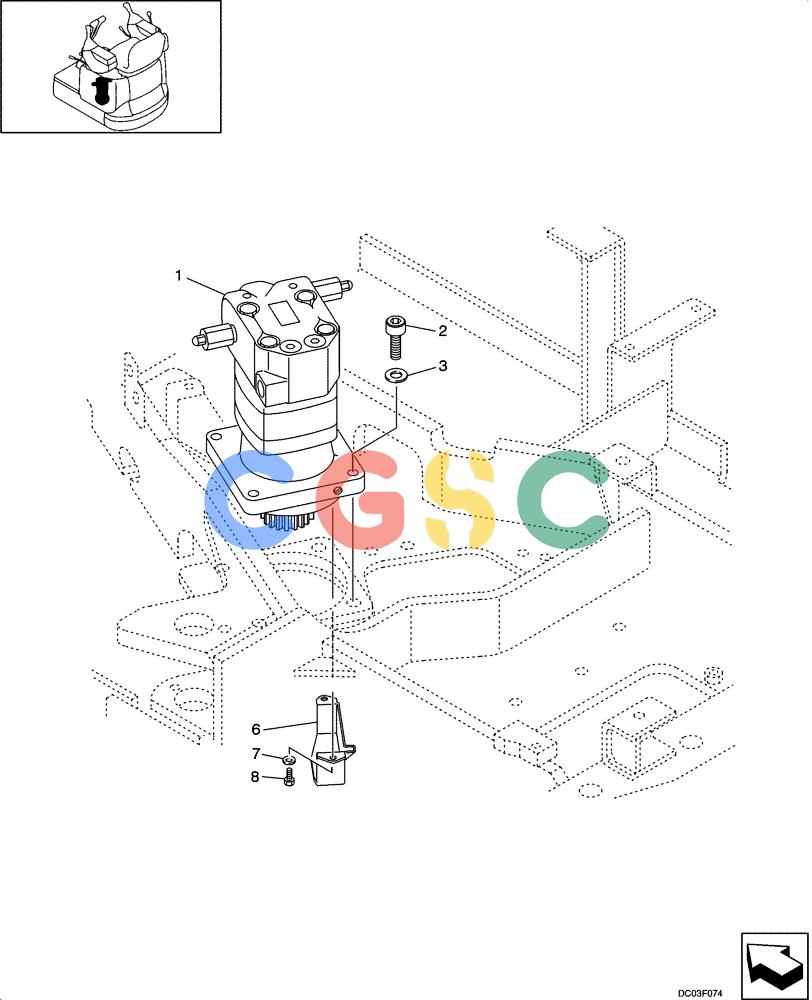纽荷兰零件查询(E15) - COMPACT CRAWLER EXCAVATOR (N.A.) (1/06-) (08-15[00]) - MOUNTING - SWING MOTOR New Holland Constructuion