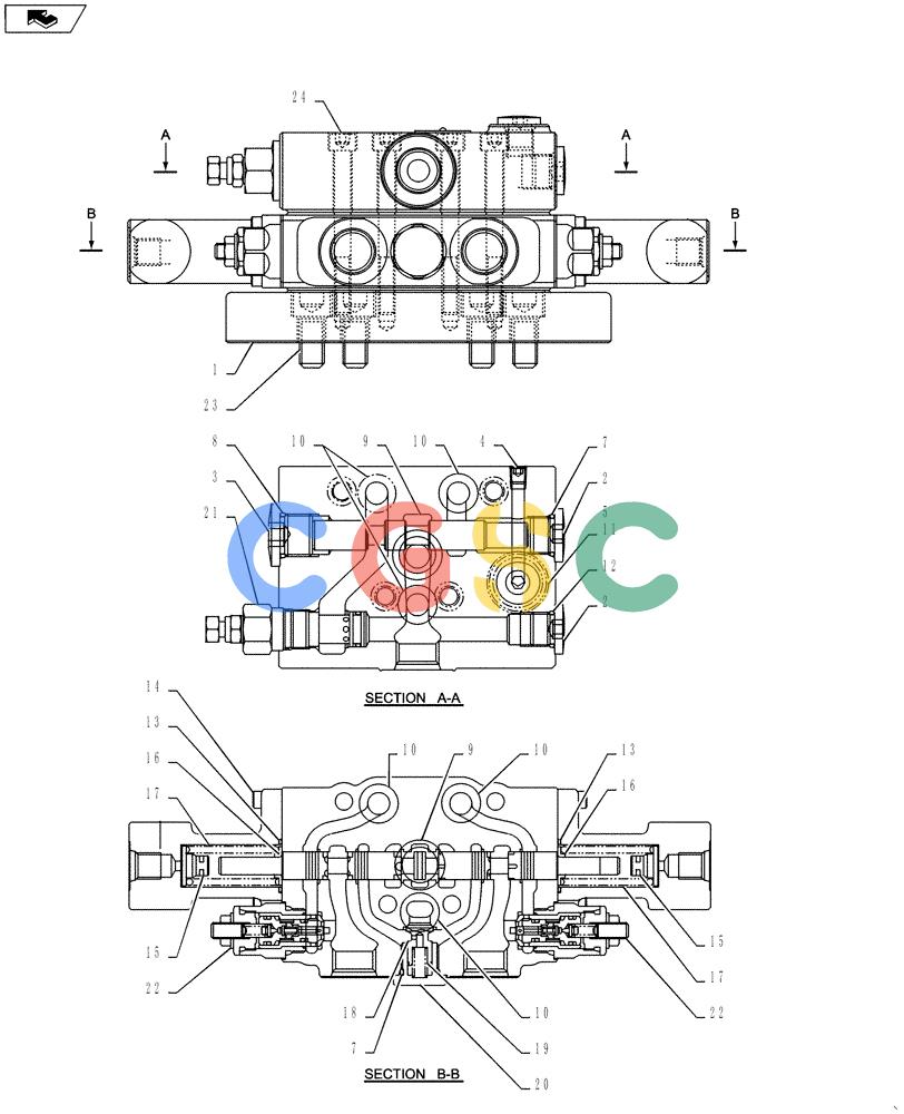 纽荷兰零件查询(E135BSRLC) - CRAWLER EXCAVATOR ASN YH06-08001 (01-019[02]) - VALVE INSTALLATION - DOZER New Holland Constructuion