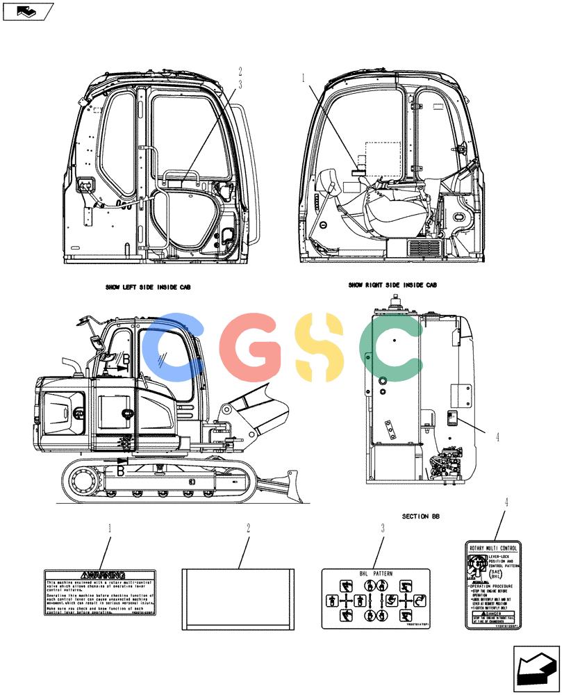 纽荷兰零件查询(E70BSR) - COMPACT CRAWLER EXCAVATOR ASN YT06-18001 (06-005[00]) - NAME PLATE INSTALLATION New Holland Constructuion
