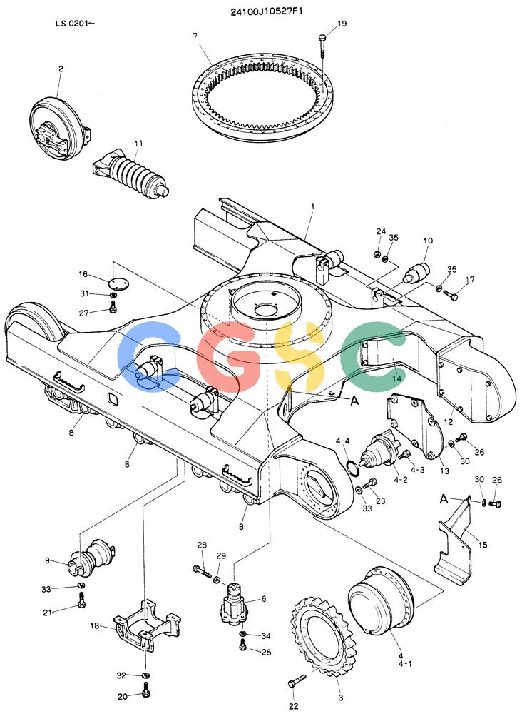神钢零件查询(K916LC) - MARK II EXCAVTOR ASN YS0201 (1/89-12/03) (06-001) - INSTAL, LOW Kobelco