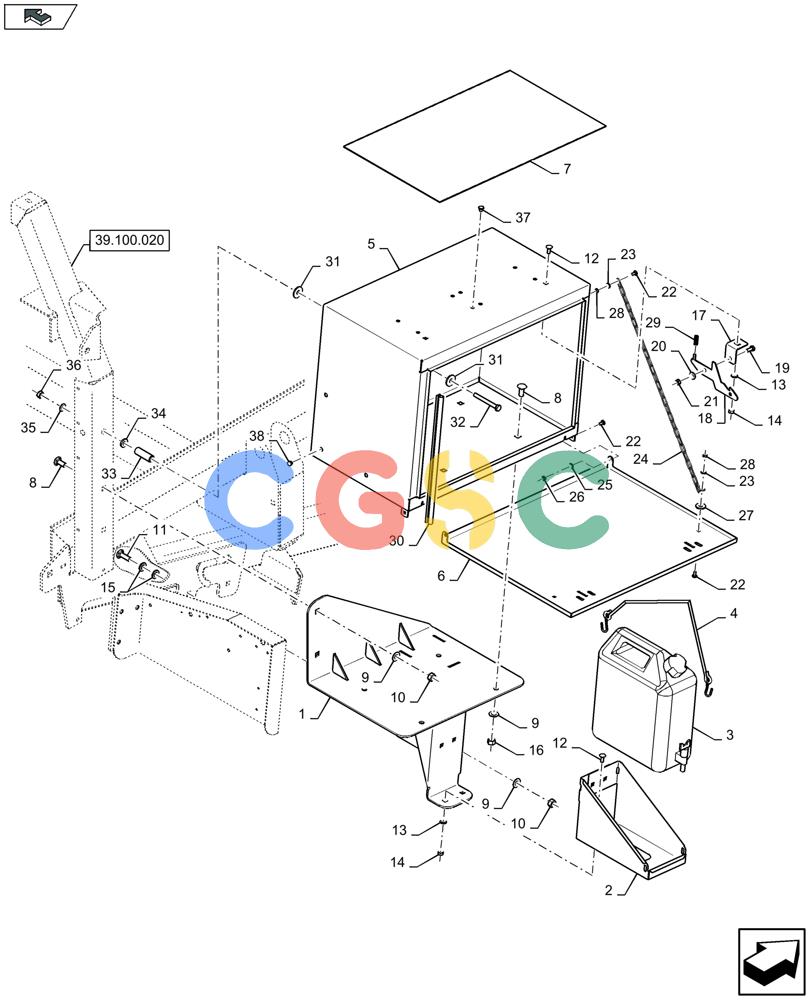 凯斯零件查询(LB434S) - BALER (9/12-) (05.102.020) - HANDS CLEANING DEVICE AND STORAGE BOX Case Agriculture