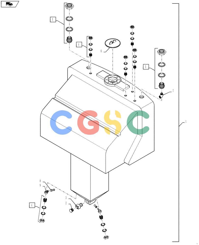 凯斯零件查询(810) - FLEX-AIR APPLICATOR - 2012 (2/12-) (78.110.12.AB) - PRODUCT TANK ASSEMBLY, 500 GALLON CAPACITY Case Agriculture