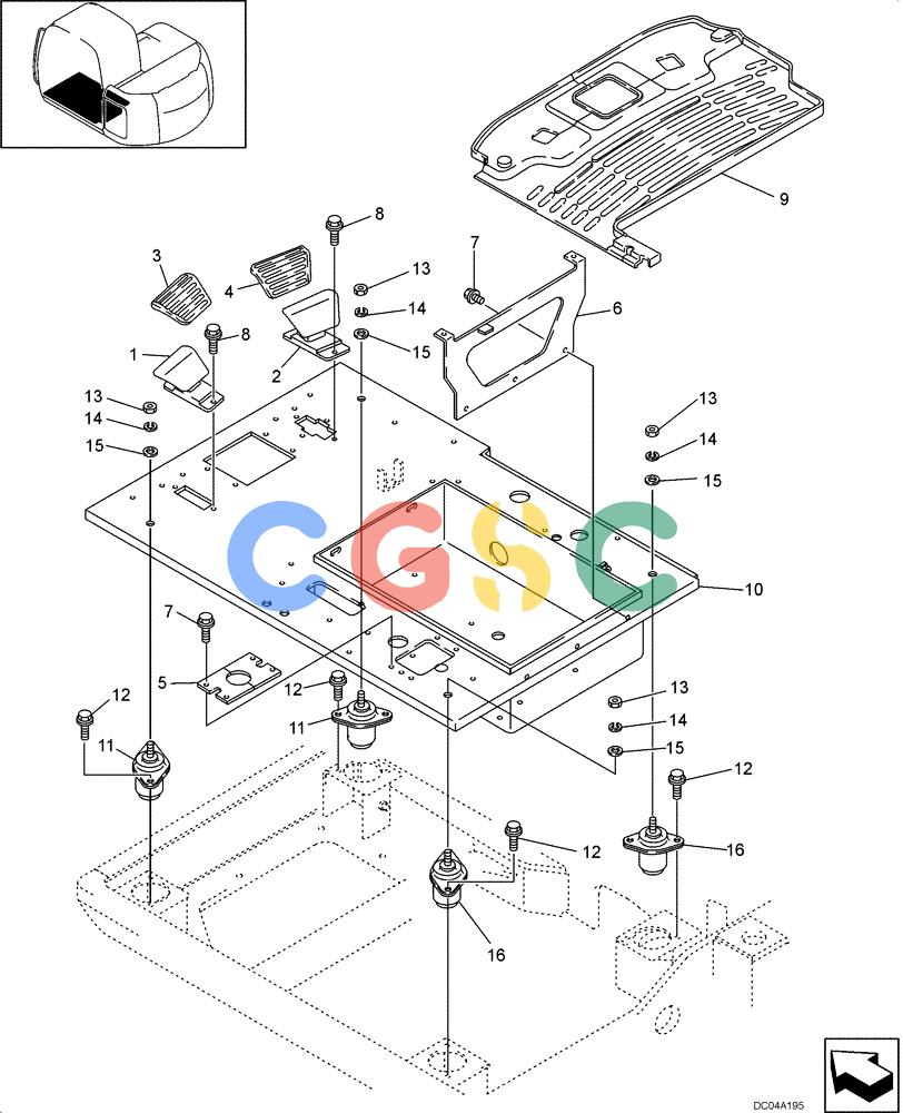 纽荷兰零件查询(EH130) - CRAWLER EXCAVATOR (3/04-) (09 -16[00]) - PLATE, FLOOR (YY03M00014F1) New Holland Constructuion