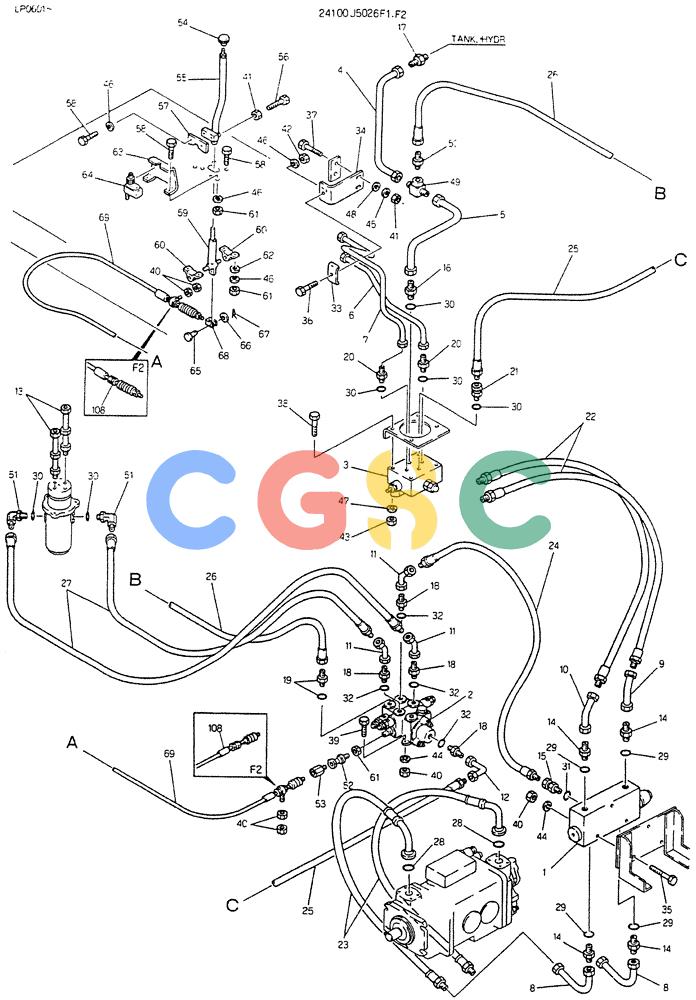 神钢零件查询(K905LC) - EXCAVATOR BTW YP0115 - YP0301 (1/85-12/03) (09-020[01]) - CONTROL ASSY (DOZER & EXTRA) Kobelco