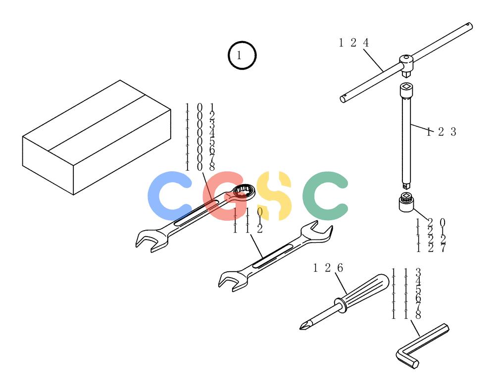 纽荷兰零件查询(EC215) - CRAWLER EXCAVATOR (11/99-) (92.010[002]) - TOOL SET (S/N 721501-UP) New Holland Constructuion