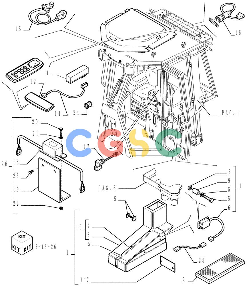 纽荷兰零件查询(DC180.B) - CRAWLER DOZER TIER 2 (3/03-) (9.654[08]) - ROPS CAB WITH CONDITIONER - OPTIONAL CODE 784110231 New Holland Constructuion