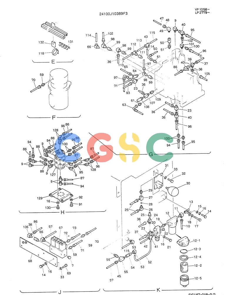 神钢零件查询(K905LC) - MARK II EXCAVATOR BTW YP1001 - YP1281 (1/87-12/03) (03-014[02]) - REMOTE CONTROL ASSY (MULTI) (P/N 24100J10389F3) Kobelco