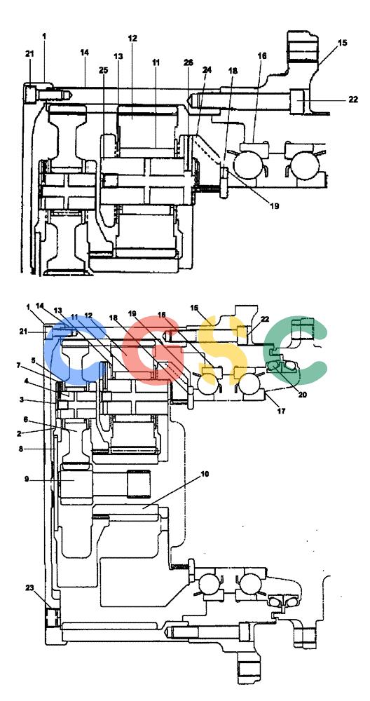 神钢零件查询(ED190LC-6E) - BLADE RUNNER EXCAVATOR/DOZER BTW YL03U0136 - YL03U0292 (1/05-12/06) (07-004[03]) - REDUCTION ASSEMBLY LQ15V00005F2 Kobelco