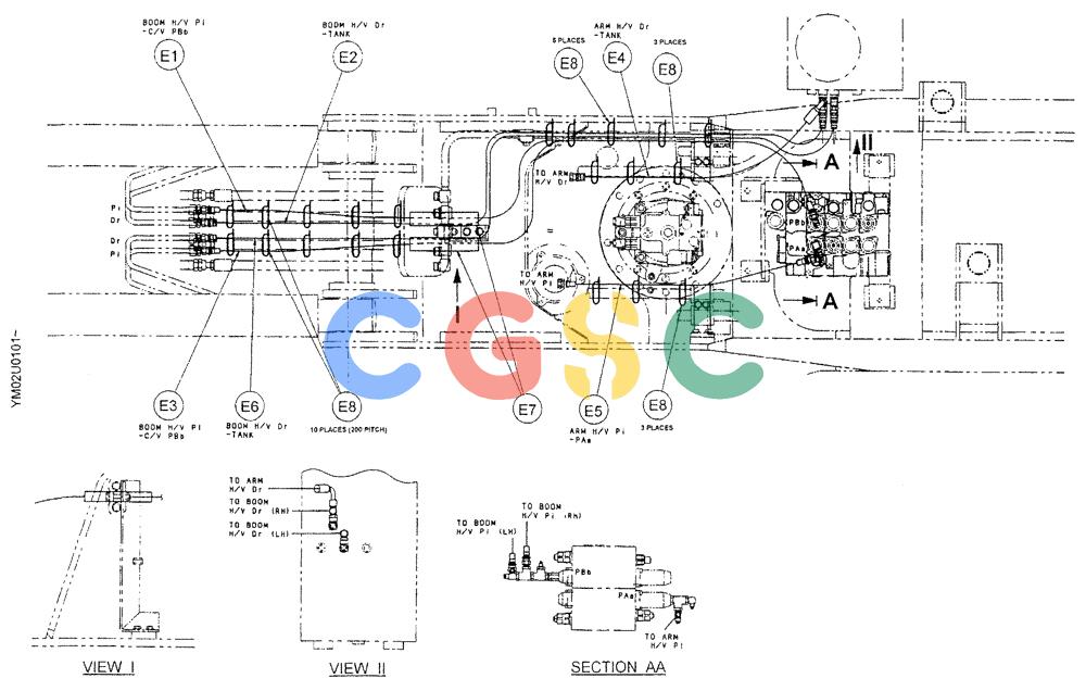 神钢零件查询(SK160LC) - DYNAMIC ACERA EXCAVATOR 11/2000 ASN YM02U0101 (11/00-12/02) (01-030[04]) - REMOTE CONTROL LINES (BOOM & ARM SAFETY) Kobelco