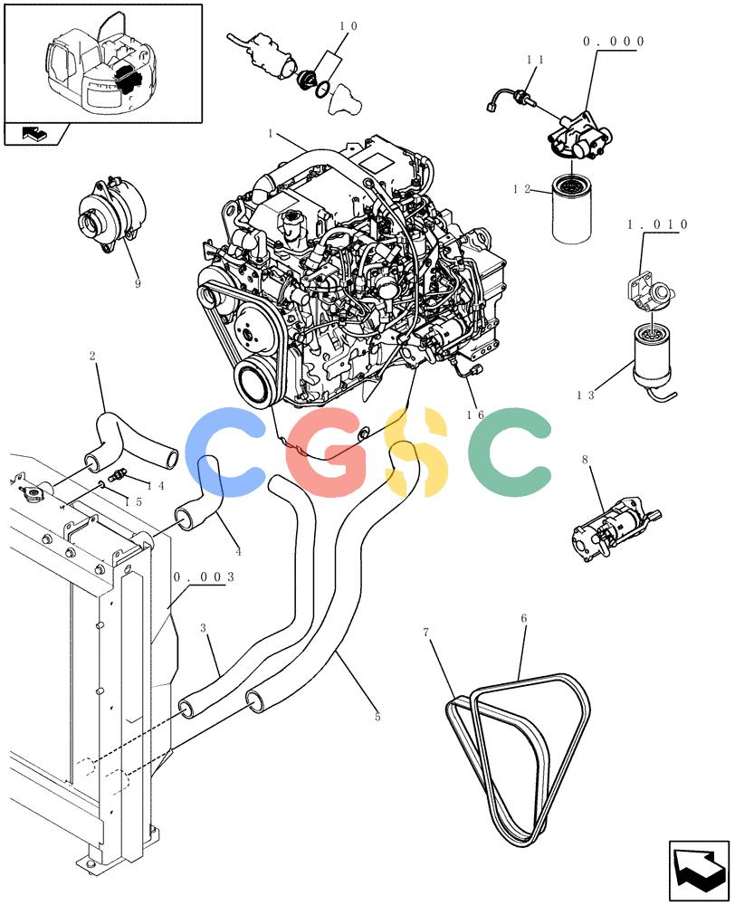 纽荷兰零件查询(E235BSR) - CRAWLER EXCAVATOR (5/07-) (0.021[01]) - ENGINE New Holland Constructuion