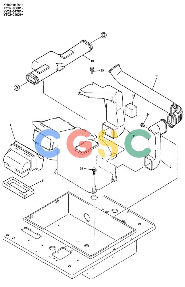 神钢零件查询(ED150) - BLADE RUNNER EXCAVATOR/DOZER BTW YL04-00501 - YL04-00554 (4/03-10/03) (01-052[03]) - CONDITIONER INSTAL Kobelco