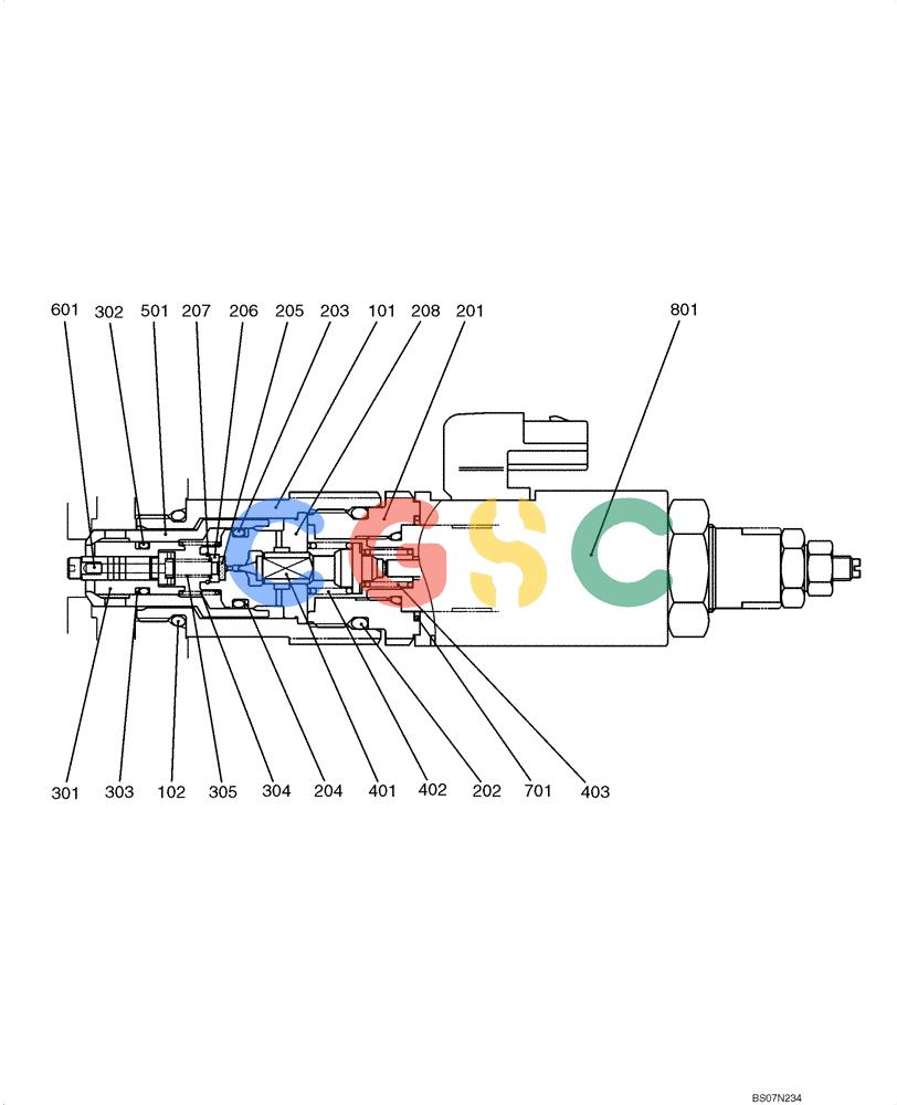 纽荷兰零件查询(E135B) - CRAWLER EXCAVATOR TIER 3 - ASN YH05-07001 (N8TA13006) (1/08-) (08-04[00]) - VALVE ASSEMBLY, OVERLOAD RELIEF (YN22V00035F1) New Holland Constructuion