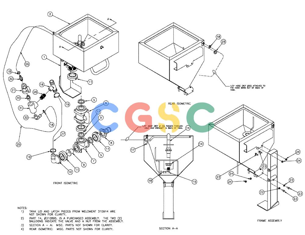 凯斯零件查询(810) - FLEX-AIR APPLICATOR - 2009 (9/09-12/11) (11-001) - CHEMICAL EDUCTOR TANK ASSY Case Agriculture