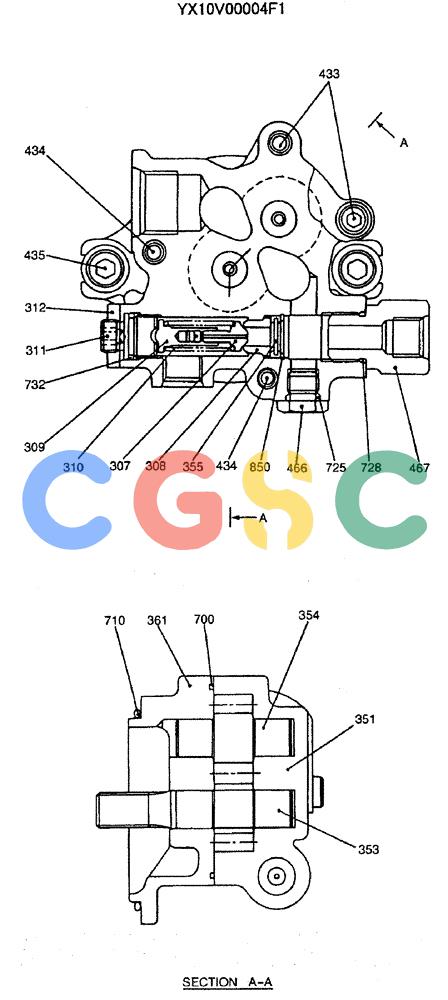 神钢零件查询(ED150) - BLADE RUNNER EXCAVATOR/DOZER ASN YH02-01384 (4/02-12/03) (04-009) - PUMP ASSY, GEAR Kobelco