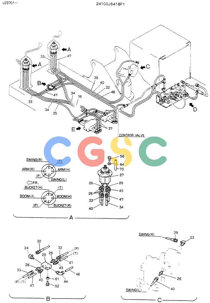 神钢零件查询(K903C) - EXCAVATOR ASN LE5701 (1/87-12/03) (02-005[01]) - CONTROL ASSY, 24100J6389F1 Kobelco