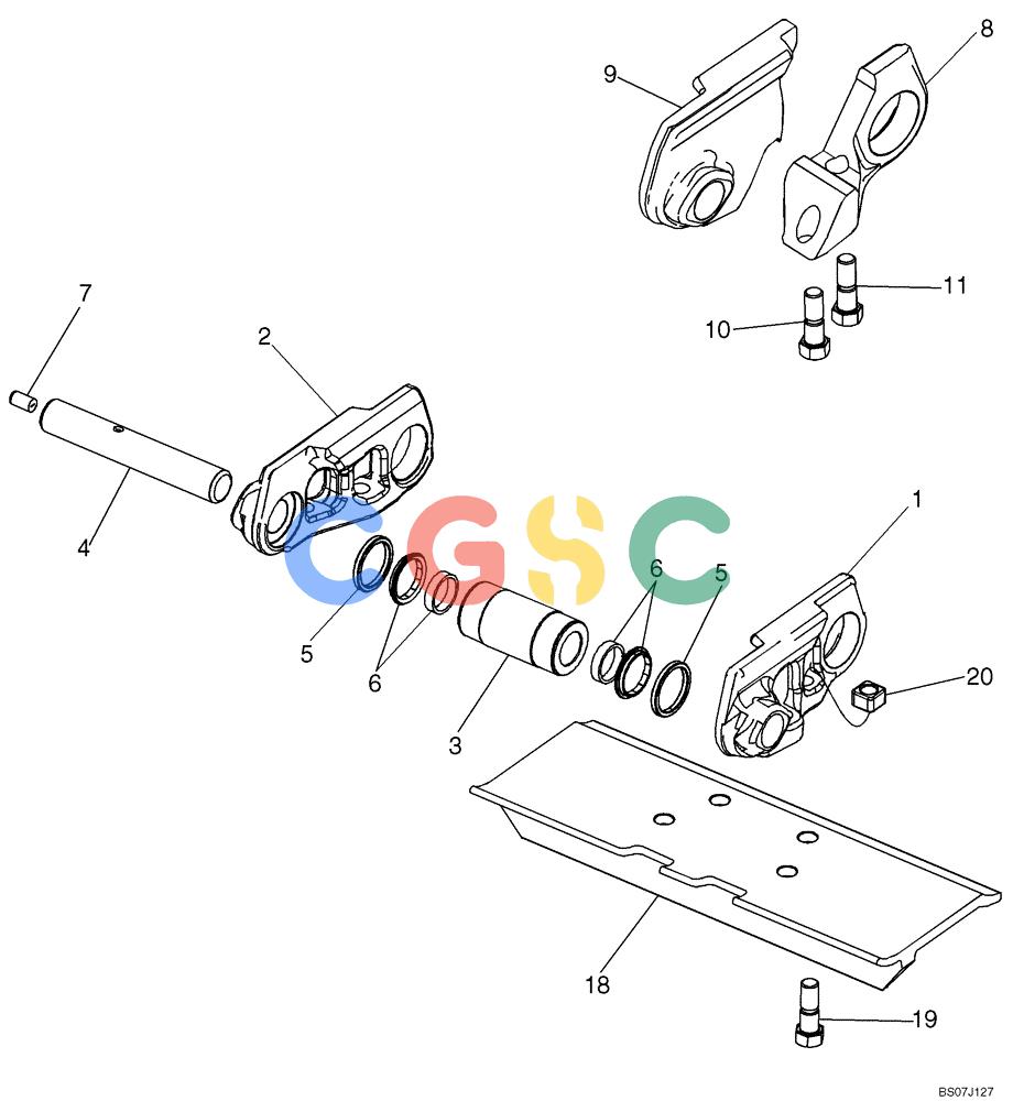 纽荷兰零件查询(D150B) - CRAWLER DOZER TIER 3 (HYDRO) (10/07-) (05-09[05]) - TRACK CHAIN, CASE LUBRICATED (CLT) CLOSED GROUSER - LGP MODELS, 34 INCH 45 LINK New Holland Constructuion