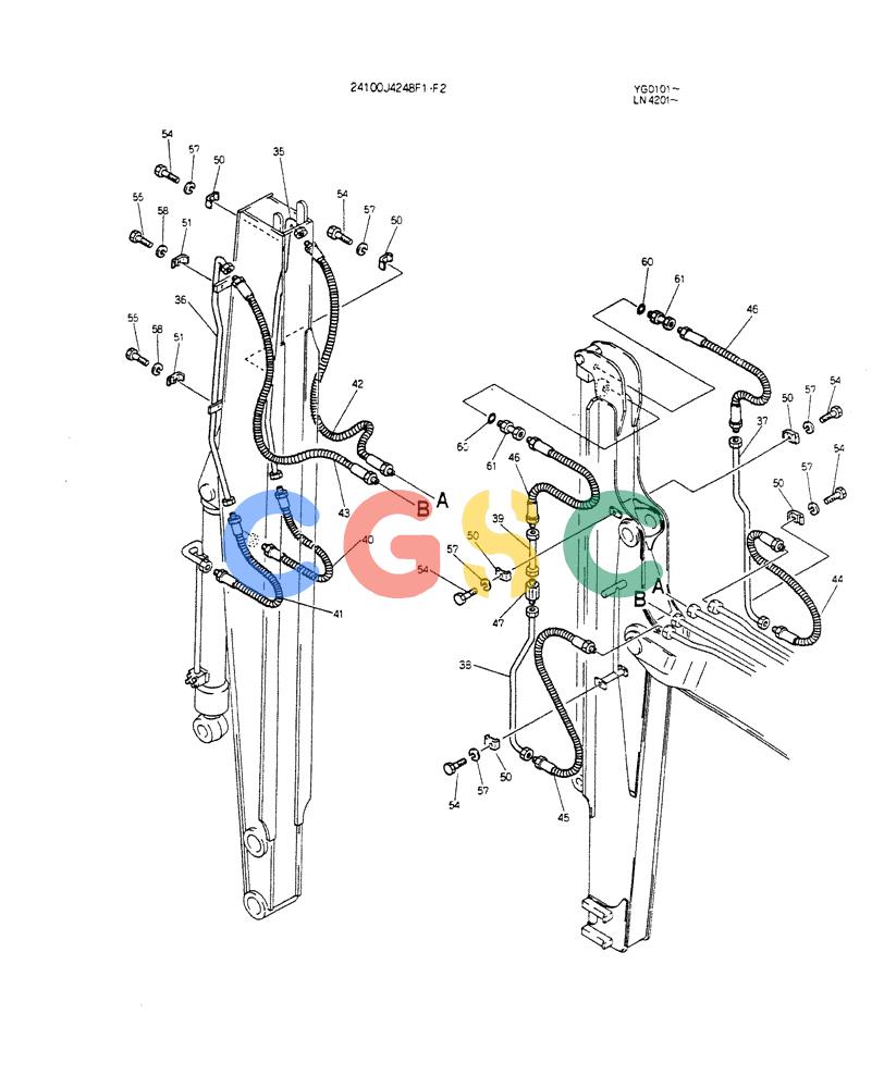 神钢零件查询(K907CLC) - EXCAVATOR BTW YG0101 - YG0500 (1/85-12/03) (12-004[02]) - ARM ASSY, TELESCOPIC Kobelco
