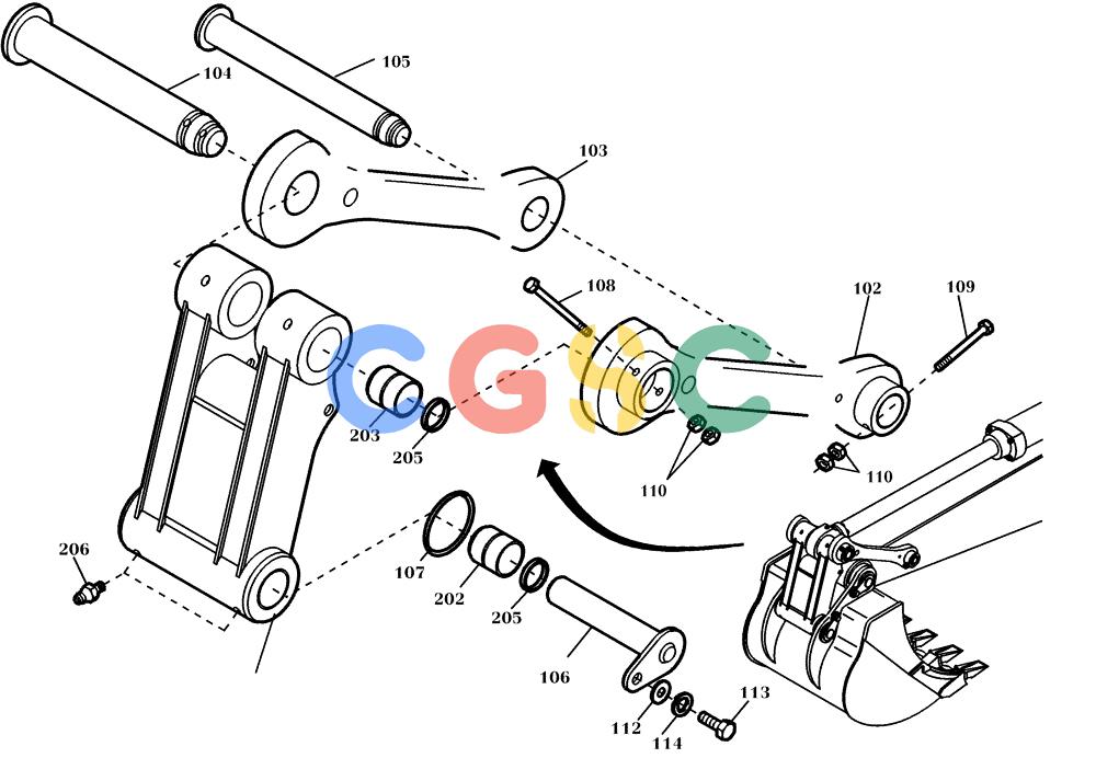 纽荷兰零件查询(EC350) - CRAWLER EXCAVATOR (2/00-) (62.010[001]) - TOGGLE/LINKAGE INSTALL.MATERIAL (S/N 735003-735039) New Holland Constructuion