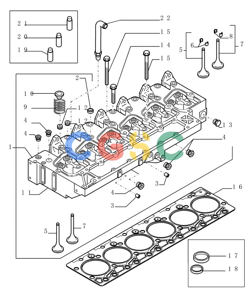 纽荷兰零件查询(D150) - CRAWLER DOZER (1/05-) (0.060[01]) - CYLINDER HEAD New Holland Constructuion