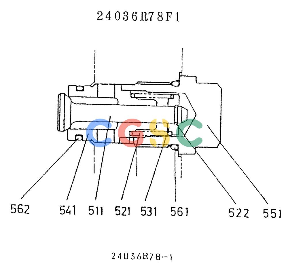 神钢零件查询(K909A) - EXCAVATOR ASN LQ0795 (1/83-12/03) (01-034) - CHECK VALVE, ANTI, P/N 24036R78F1 Kobelco