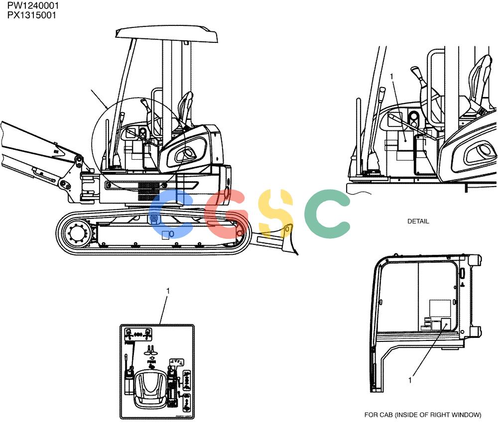 纽荷兰零件查询(E35SR) - COMPACT CRAWLER EXCAVATOR ASN PX13-15001 (N6TN61732) (NA) (1/06-) (06-003) - NAME PLATE INSTAL, P/N PW22T00181F1 New Holland Constructuion