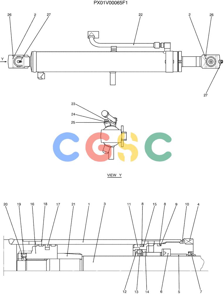 纽荷兰零件查询(E35SR) - COMPACT CRAWLER EXCAVATOR ASN PX13-15001 (N6TN61732) (NA) (1/06-) (07-032) - CYLINDER ASSY, BOOM (CAB) New Holland Constructuion
