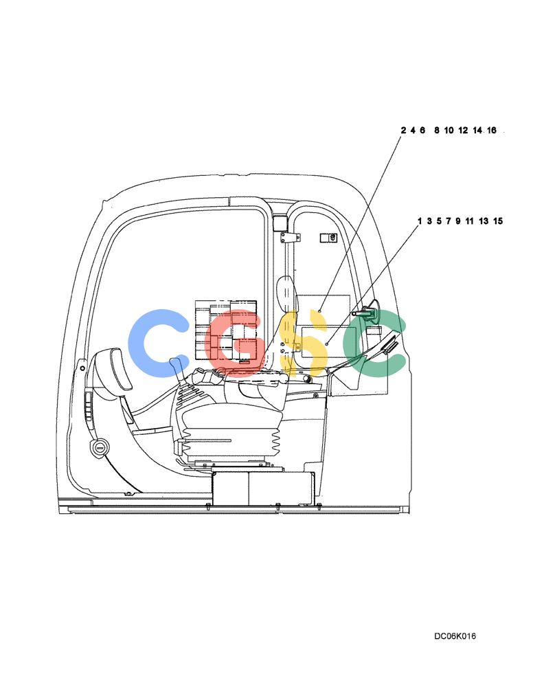 纽荷兰零件查询(E215B) - CRAWLER EXCAVATOR - TIER 3 (NA) - ASN N7DA21001 (1/07-) (7.015[01]) - NAME PLATE INSTALLATION, (LIFT CHARTS) (YN22TU0022F1 - F8), FIGURE 1 OF 3 New Holland Constructuion