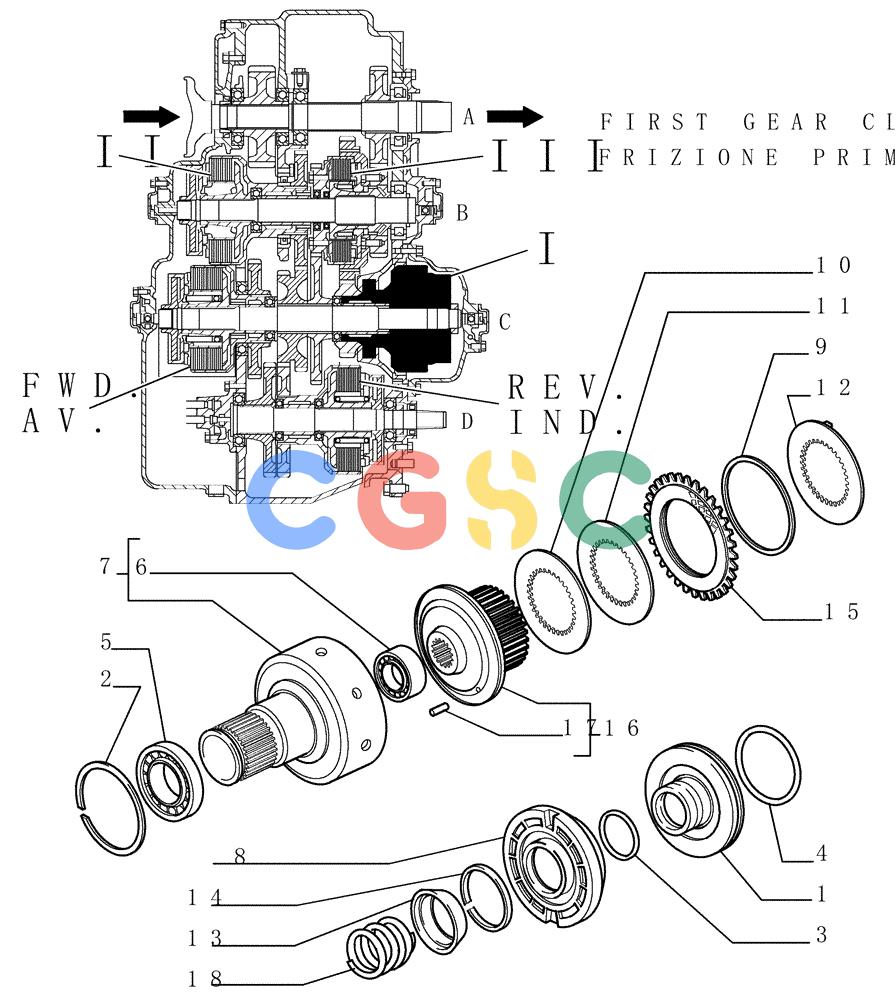纽荷兰零件查询(DC180.B) - CRAWLER DOZER TIER 2 (3/03-) (1.211[16]) - TRANSMISSION - COMPONENTS New Holland Constructuion