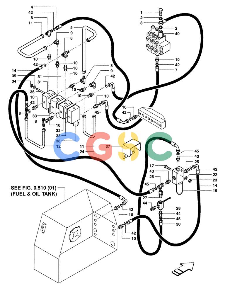 纽荷兰零件查询(DC70) - CRAWLER DOZER (N.A. VERSION) (4/99-) (3.434[01B]) - HYDRAULIC SYSTEM PIPING - DC70 STD. S/N 13041156 & UP; LGP S/N 13045035 & UP New Holland Constructuion
