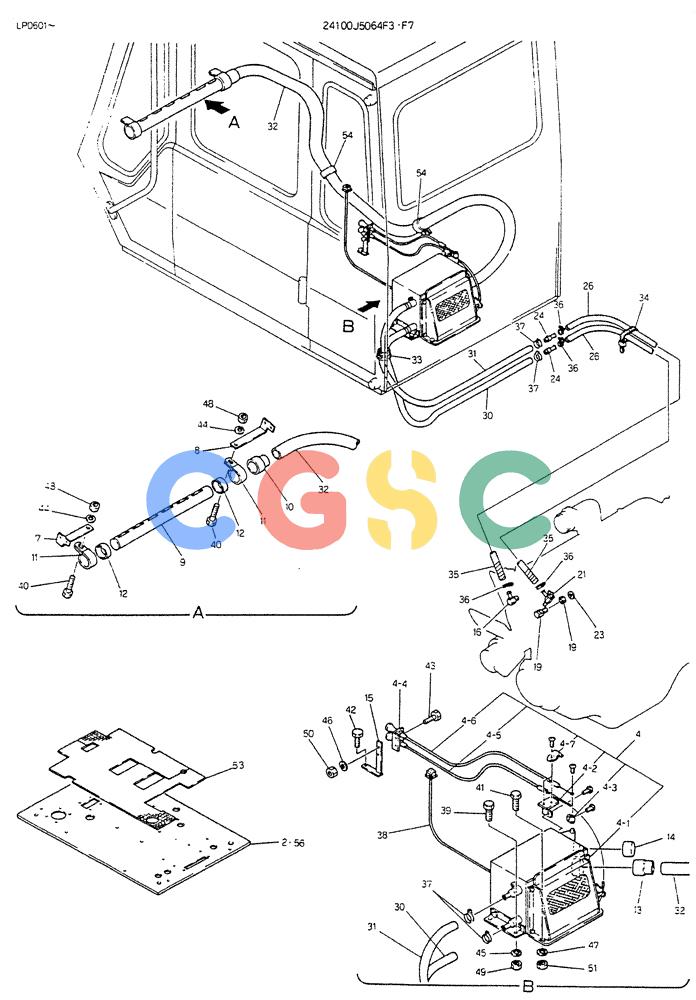 神钢零件查询(K905LC) - EXCAVATOR BTW YP0115 - YP0301 (1/85-12/03) (06-024) - HEATER ASSY (FOR EXPORT) Kobelco