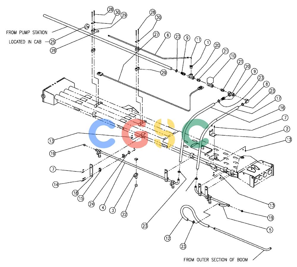 凯斯零件查询(438) - FLEX-AIR APPLICATOR - 2003 (3/03-10/03) (11-032) - WET BOOM, 3.0”, LH, INNER, 60’ Case Agriculture