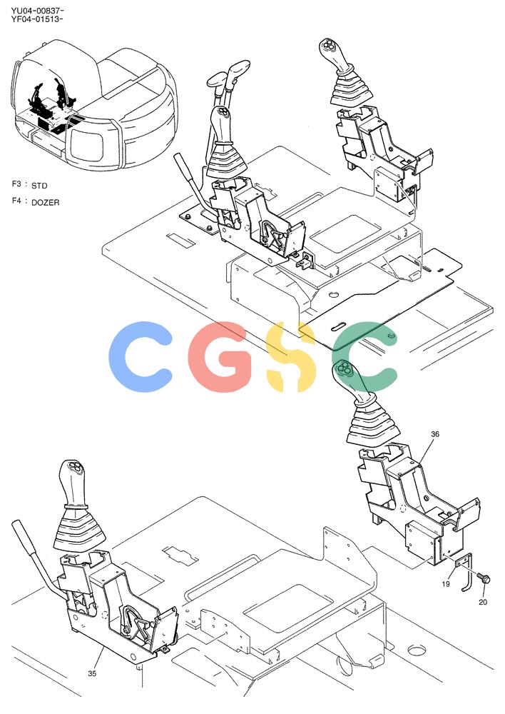 纽荷兰零件查询(E235SRLC) - CRAWLER EXCAVATOR BTW YU04-00837 - YU04-01417 (01-025[01]) - CONTROLS, OPERATOR New Holland Constructuion