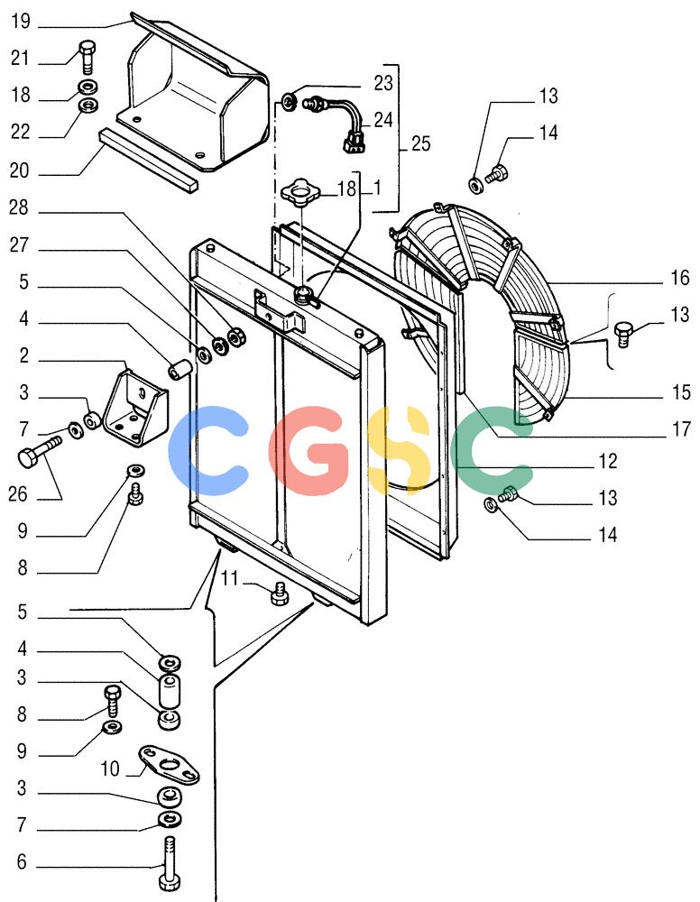 纽荷兰零件查询(FD255) - CRAWLER DOZER (N.A. VERSION) (7/95-) (0.550[01]) - ENGINE COOLING SYSTEM - WATER RADIATOR New Holland Constructuion