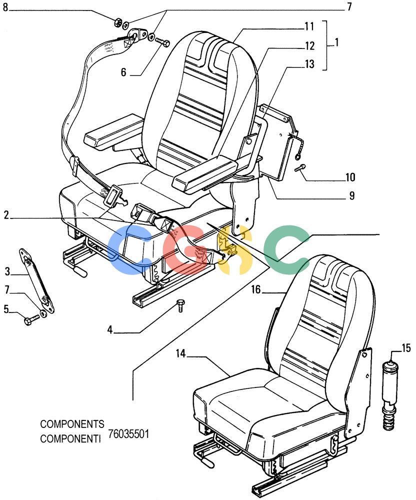纽荷兰零件查询(FD255) - CRAWLER DOZER (N.A. VERSION) (7/95-) (9.652[19]) - ROPS CAB - SUPENSION SEAT - OPTIONAL CODE 76035502 New Holland Constructuion