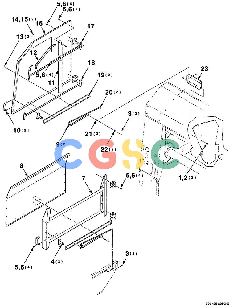 凯斯零件查询(RS561) - CASE IH ROUND BALER (1/99-12/00) (07-026) - SHIELD, LATCH AND SUPPORT ASSEMBLIES (RIGHT) (S.N. CFH0156001 THRU CFH0156399) Case Agriculture