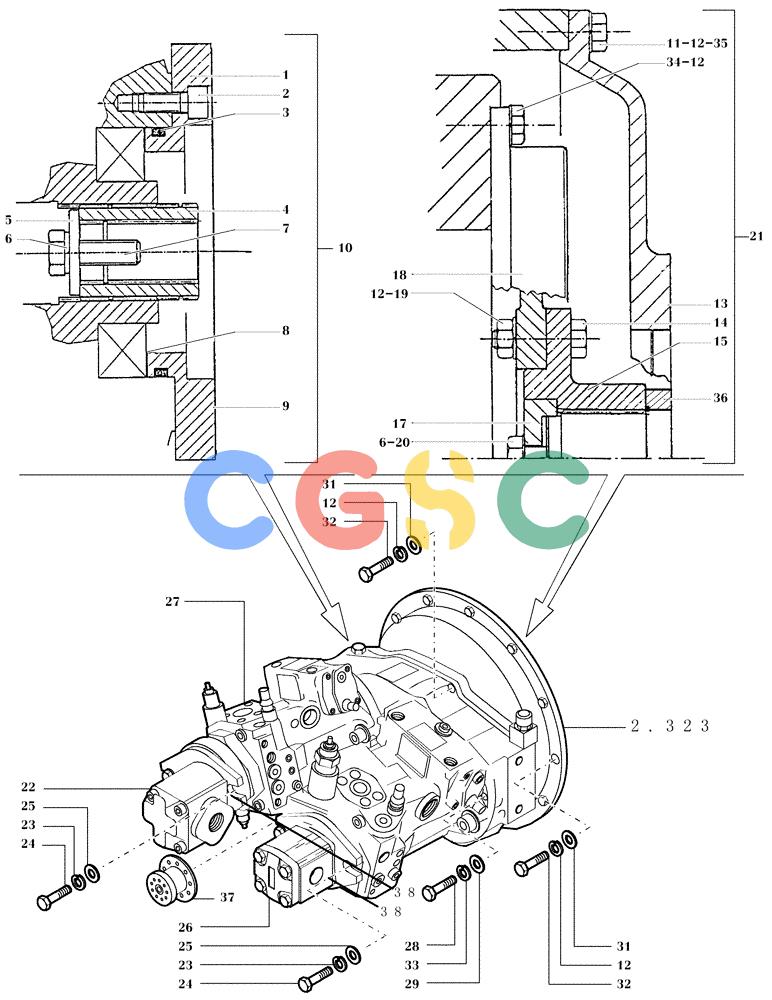 纽荷兰零件查询(FD80) - CRAWLER DOZER (1/98-) (9.380[01]) - REAR ENGINE PTO New Holland Constructuion