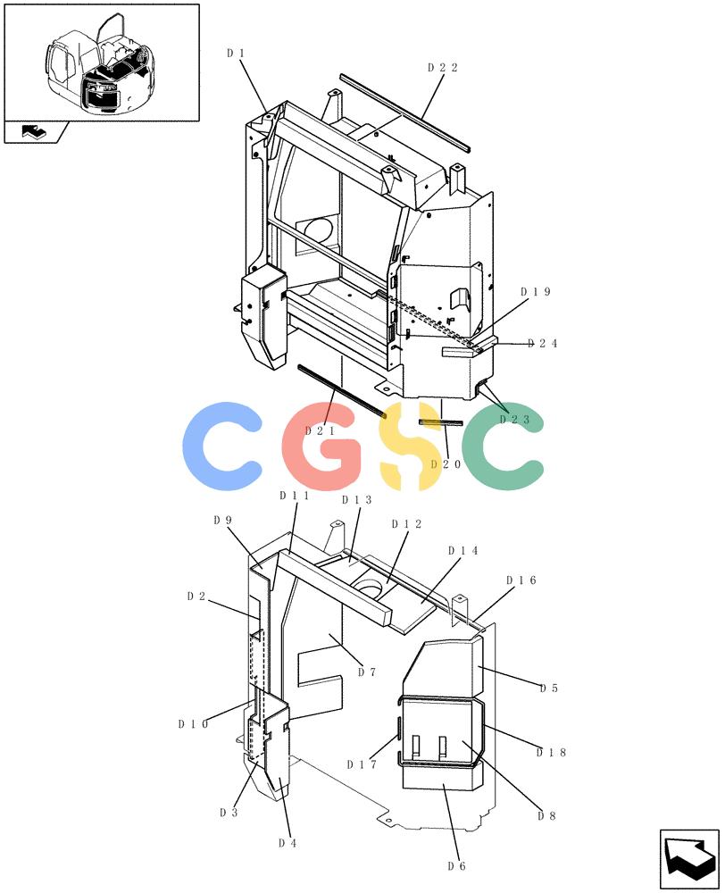 纽荷兰零件查询(E235BSR) - CRAWLER EXCAVATOR (5/07-) (1.300[13]) - HOODS New Holland Constructuion