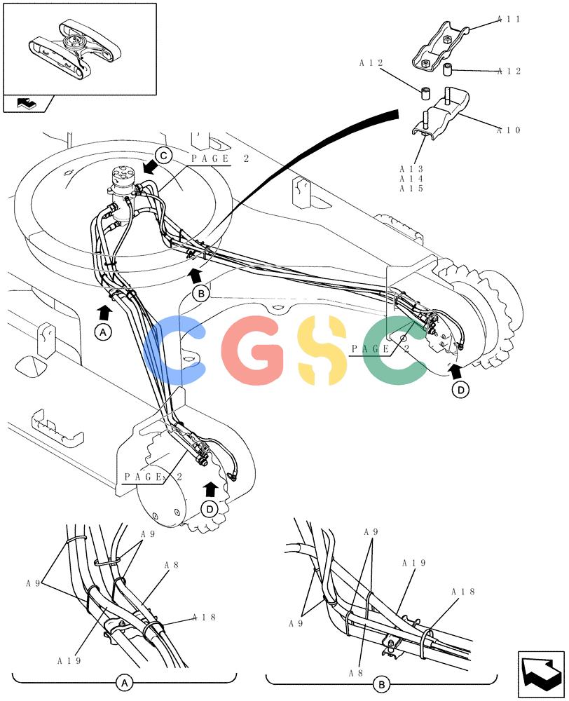 纽荷兰零件查询(E235BSR) - CRAWLER EXCAVATOR (5/07-) (3.070[01]) - TRAVEL PIPING (LOWER) New Holland Constructuion