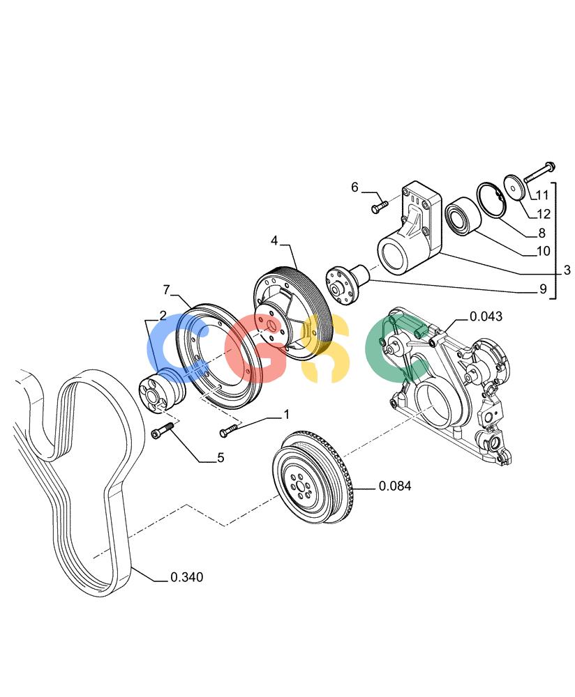 纽荷兰零件查询(E215B) - CRAWLER EXCAVATOR - TIER 3 (NA) - ASN N7DA21001 (1/07-) (9.032[00]) - FAN DRIVE INSTALLATION New Holland Constructuion